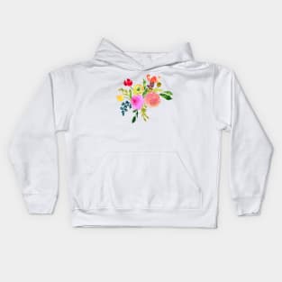 Floral Watercolor, Renunculus Kids Hoodie